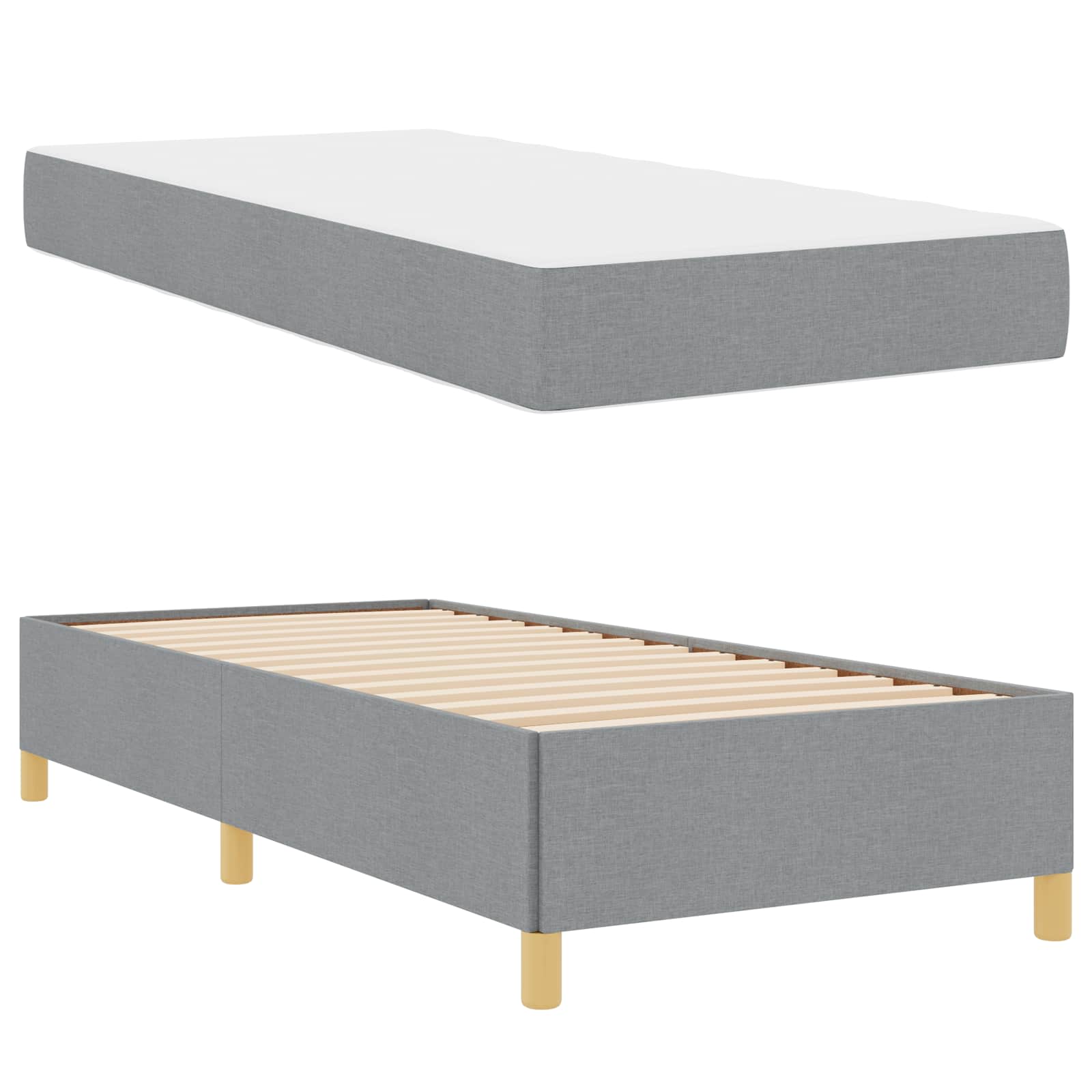 Krevetna konstrukcija Svijetlo siva 80 x 200 cm tkanina