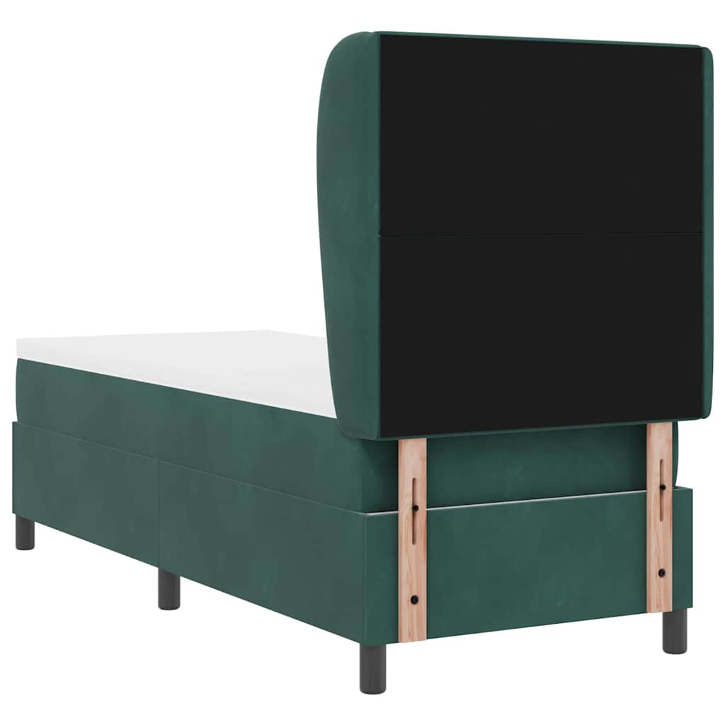 Krevet s opruga kutije Tamnozelena 200 x 80 cm Baršun