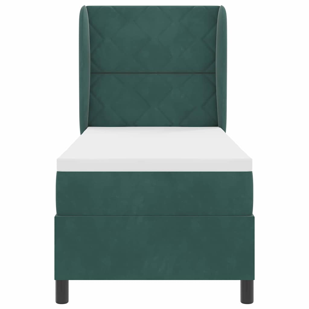 Krevet s opruga kutije Tamnozelena 200 x 80 cm Baršun
