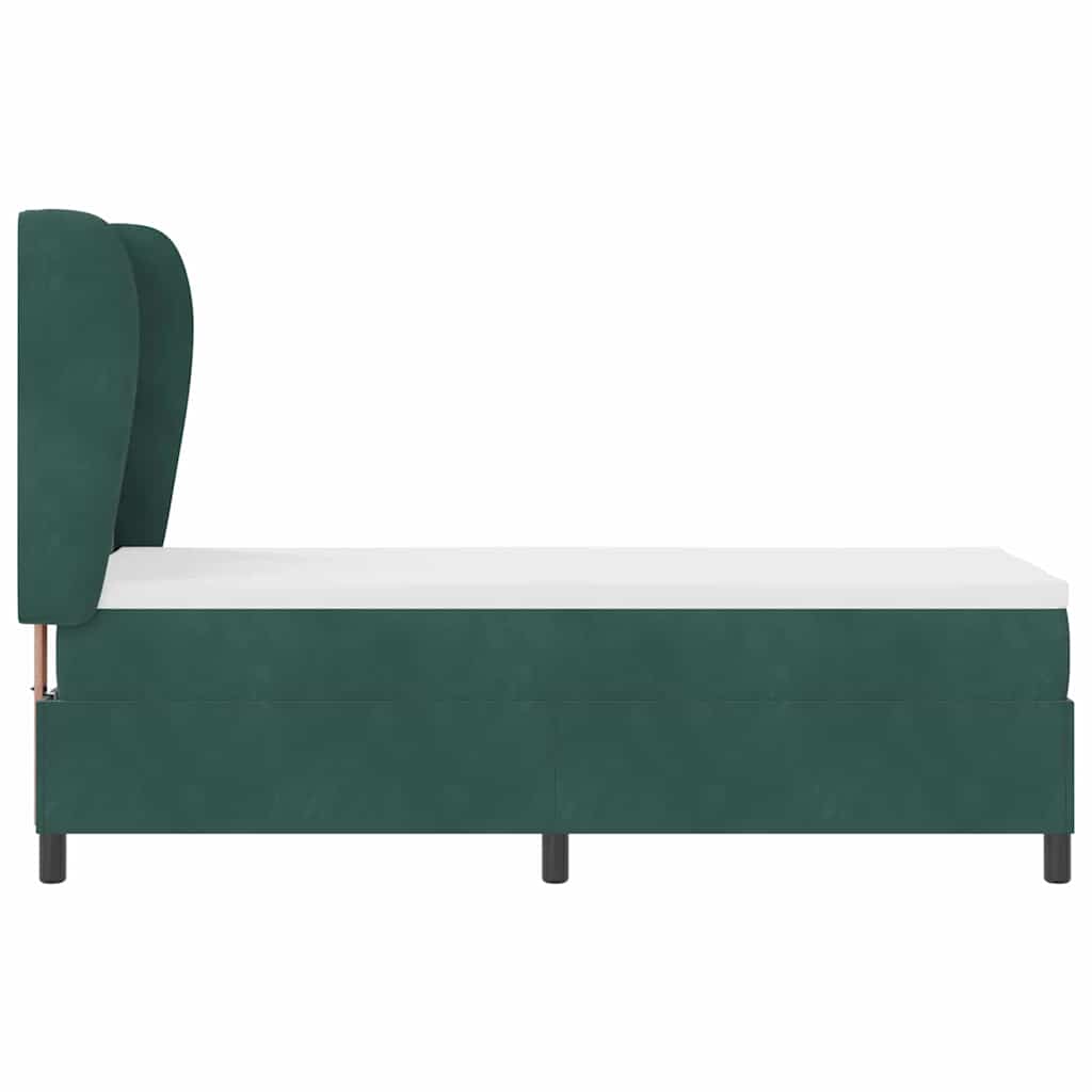 Krevet s opruga kutije Tamnozelena 200 x 80 cm Baršun