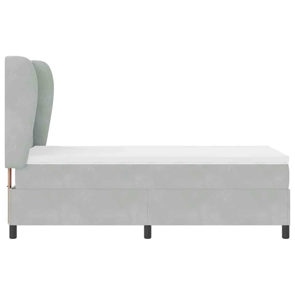 Krevet s opruga kutije Svijetlo siva 190 x 90 cm Baršun