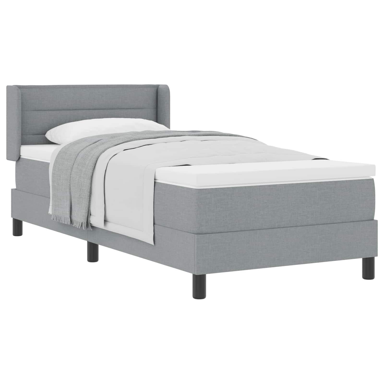 Krevet s opruga kutije Svijetlo siva 200 x 80 cm tkanina