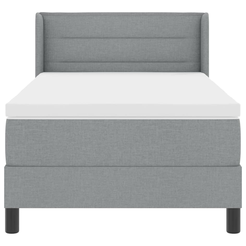 Krevet s opruga kutije Svijetlo siva 200 x 80 cm tkanina