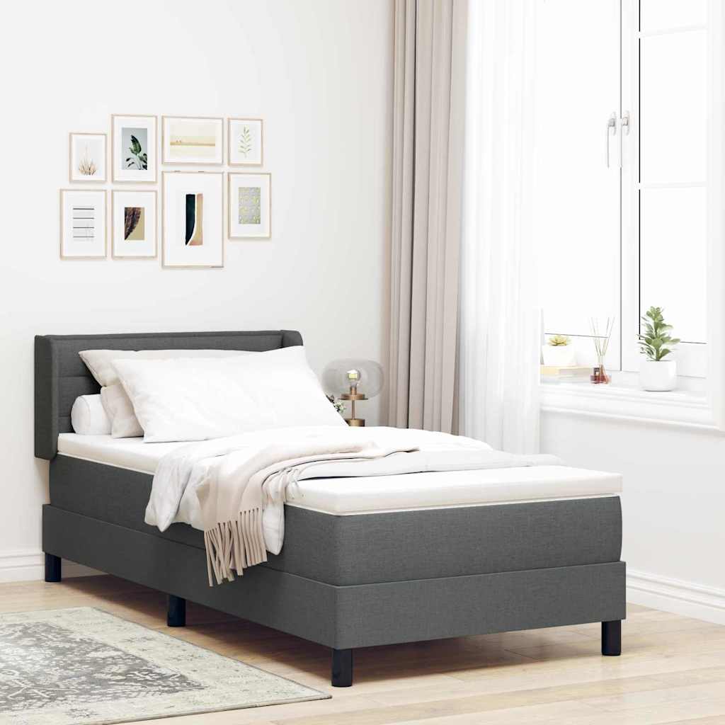 Krevet s opruga kutije Tamno siva 200 x 80 cm tkanina