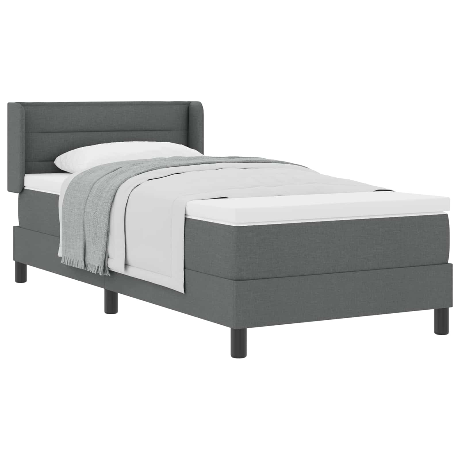 Krevet s opruga kutije Tamno siva 200 x 80 cm tkanina