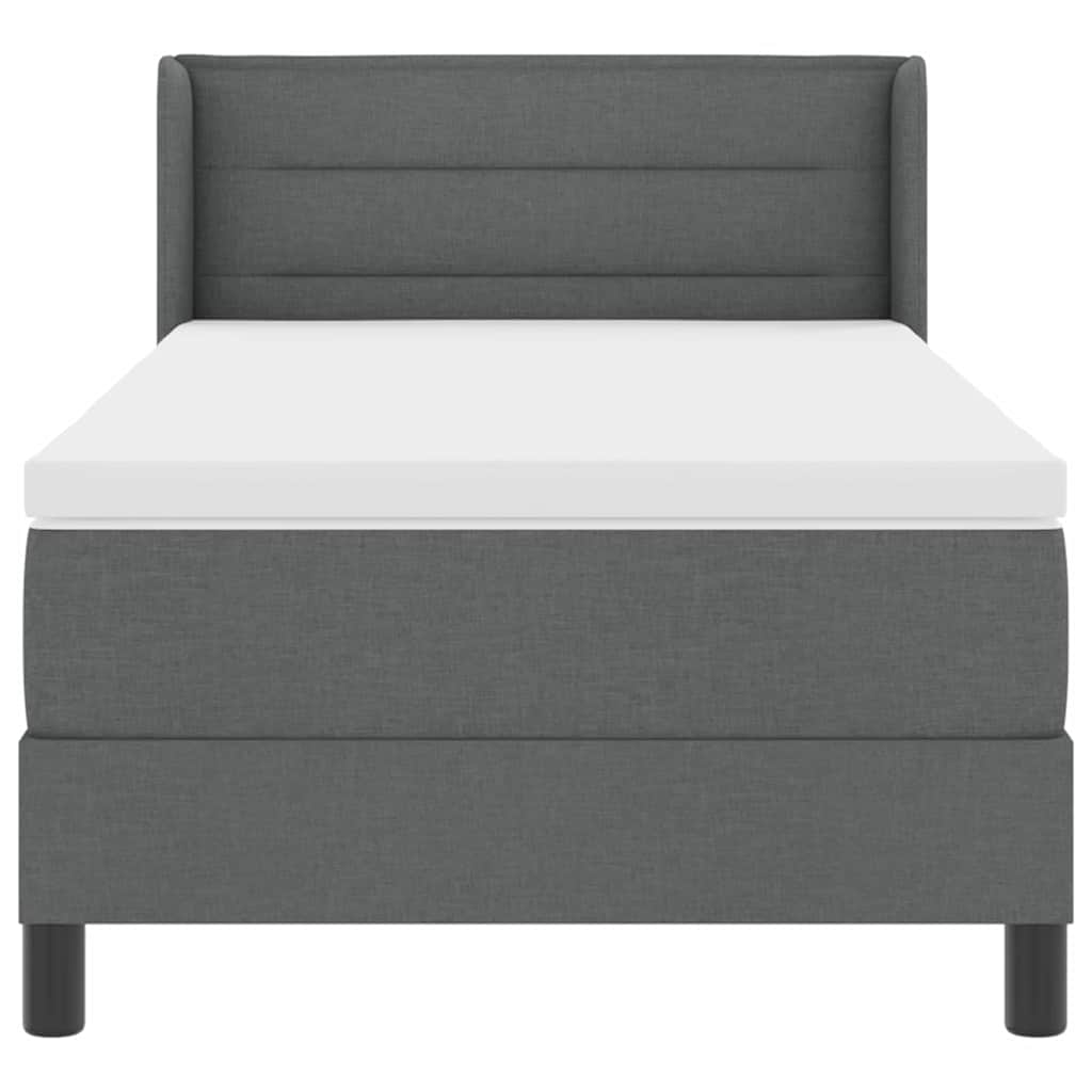 Krevet s opruga kutije Tamno siva 200 x 80 cm tkanina