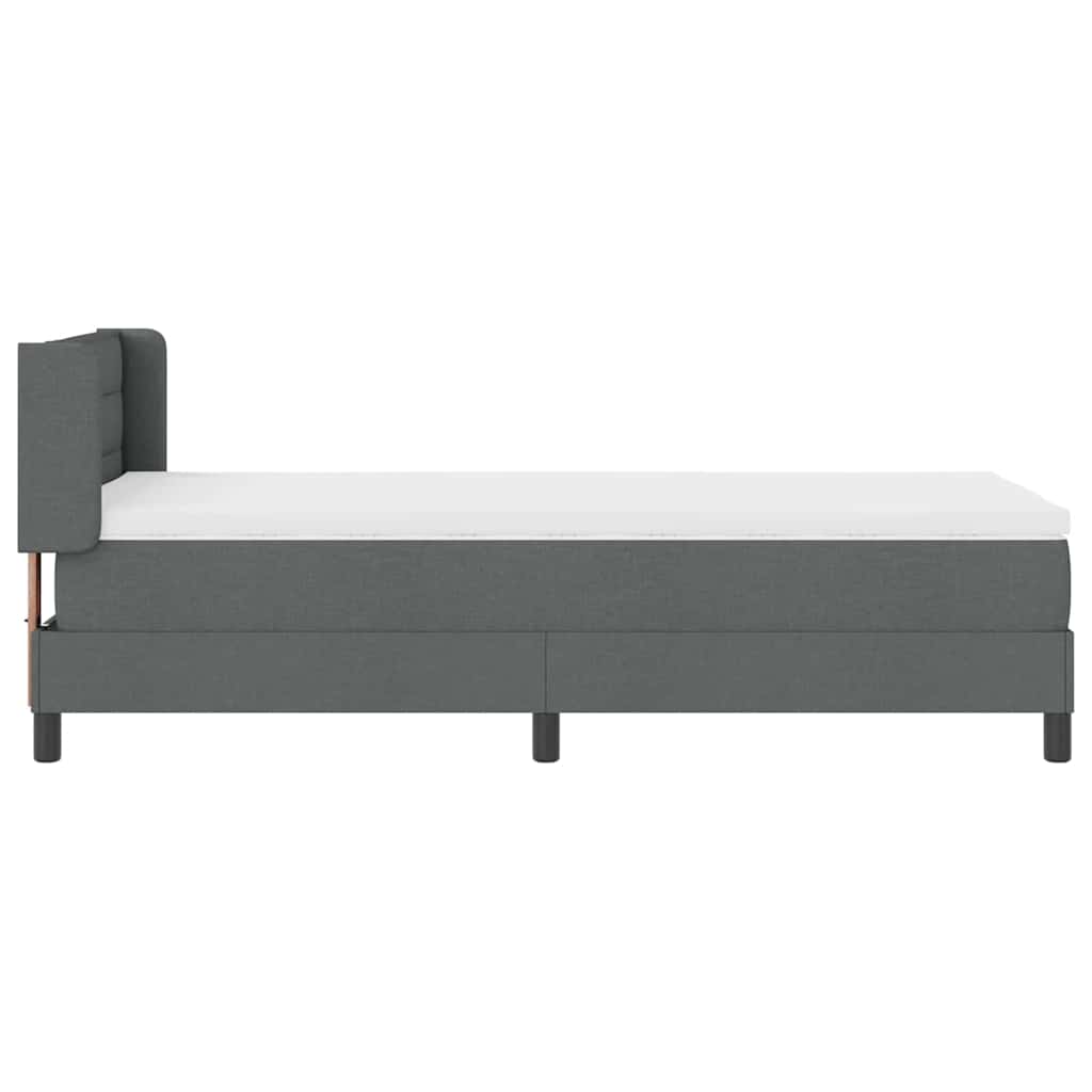 Krevet s opruga kutije Tamno siva 200 x 80 cm tkanina