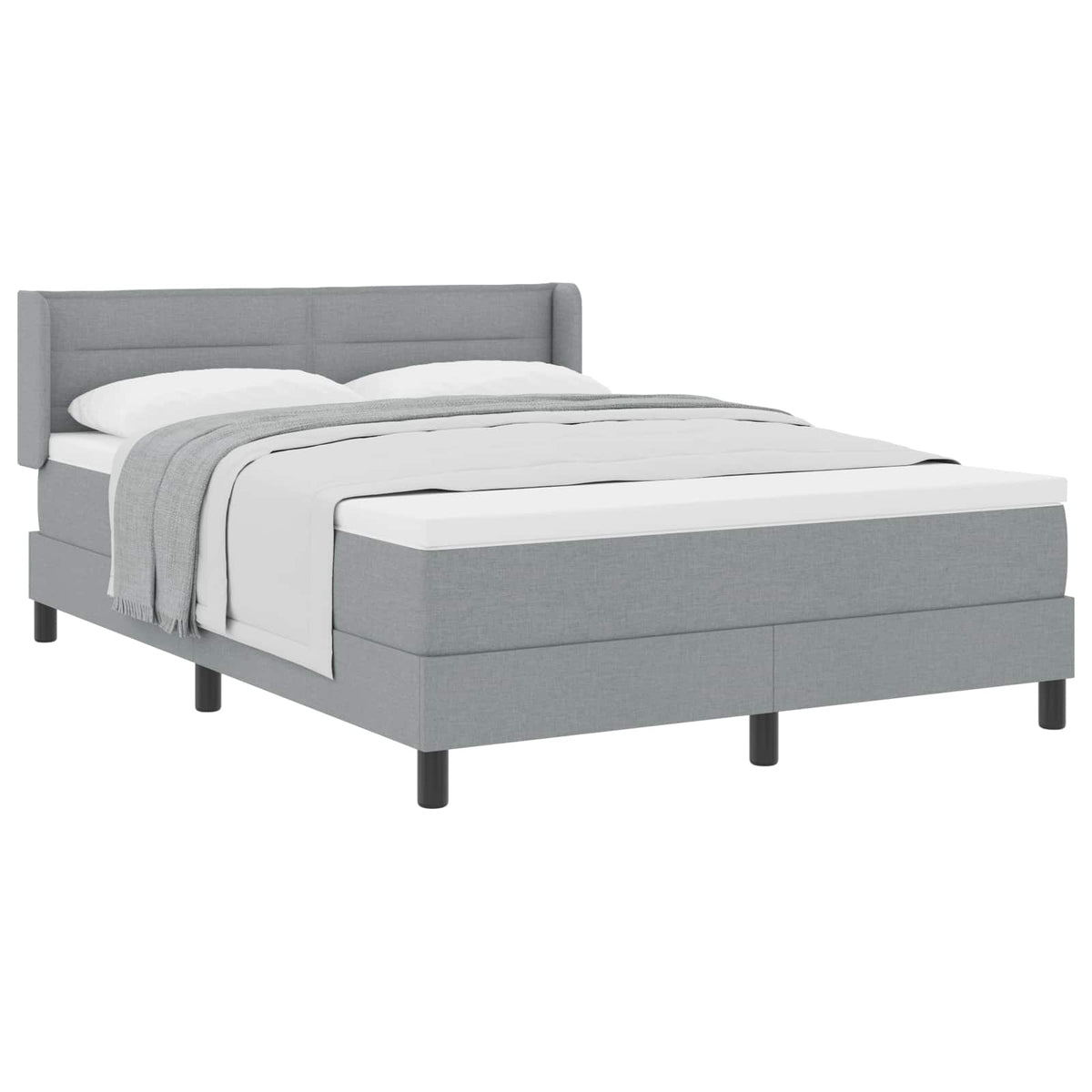 Krevet s opruga kutije Svijetlo siva 200 x 140 cm tkanina