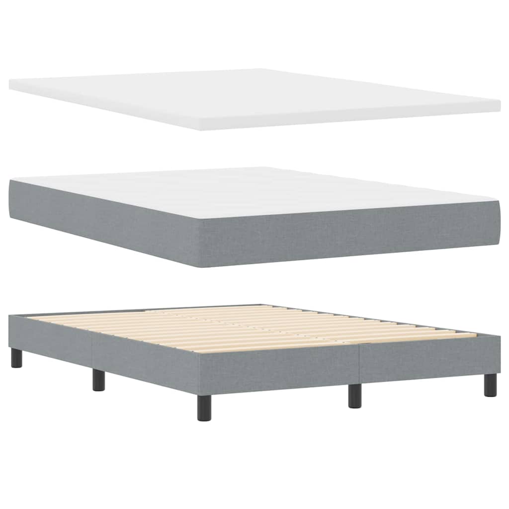 Krevet s opruga kutije Svijetlo siva 200 x 140 cm tkanina