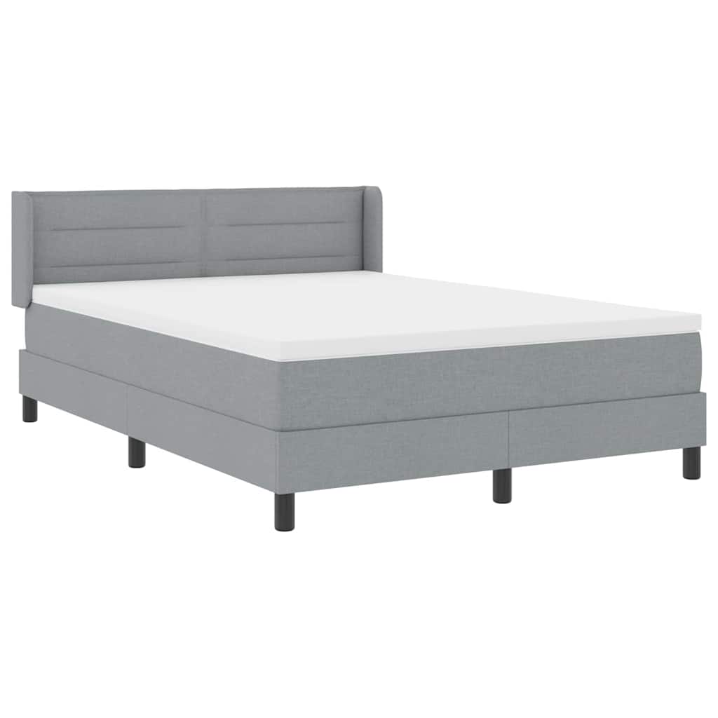 Krevet s opruga kutije Svijetlo siva 200 x 140 cm tkanina