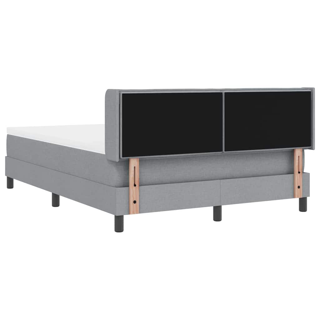 Krevet s opruga kutije Svijetlo siva 200 x 140 cm tkanina