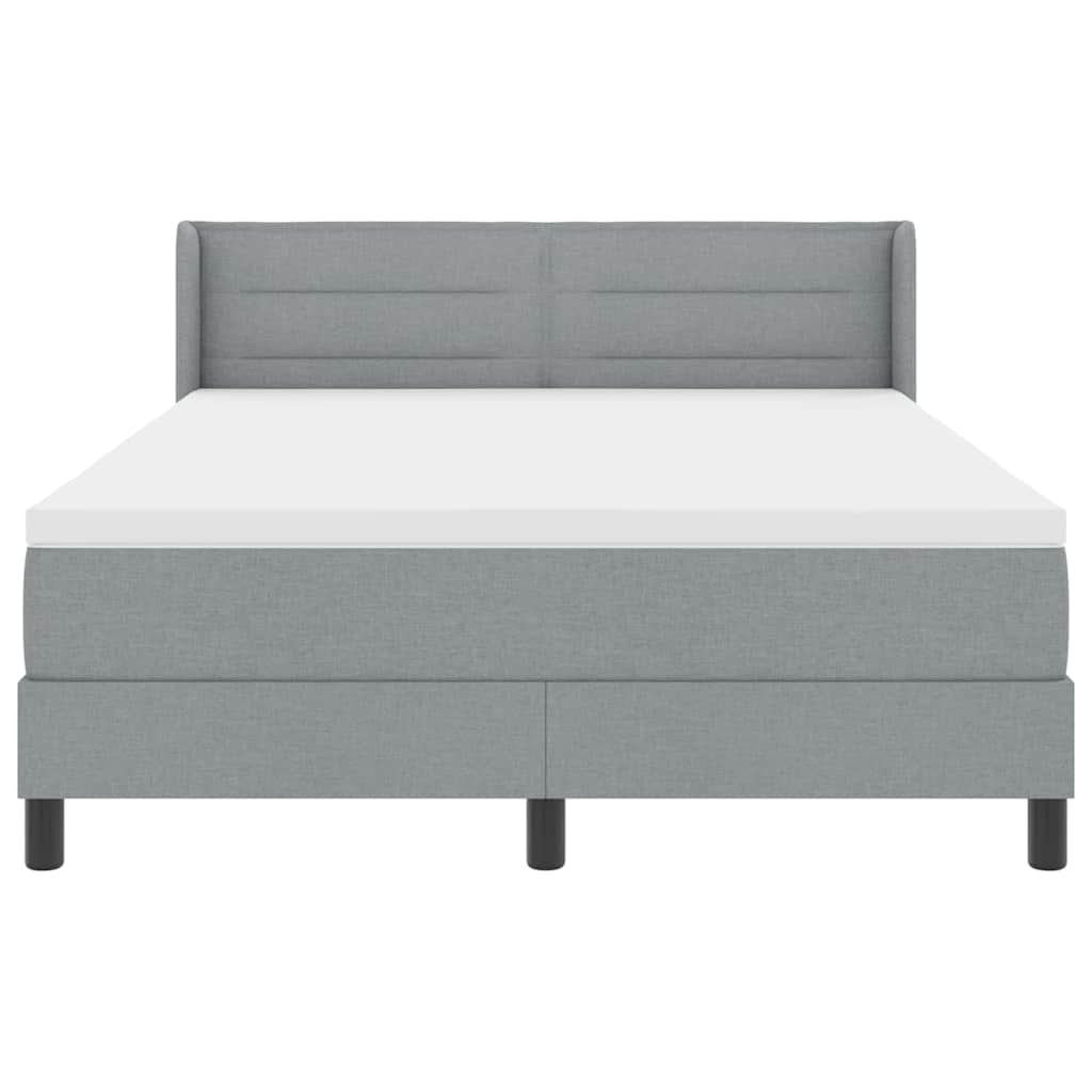 Krevet s opruga kutije Svijetlo siva 200 x 140 cm tkanina