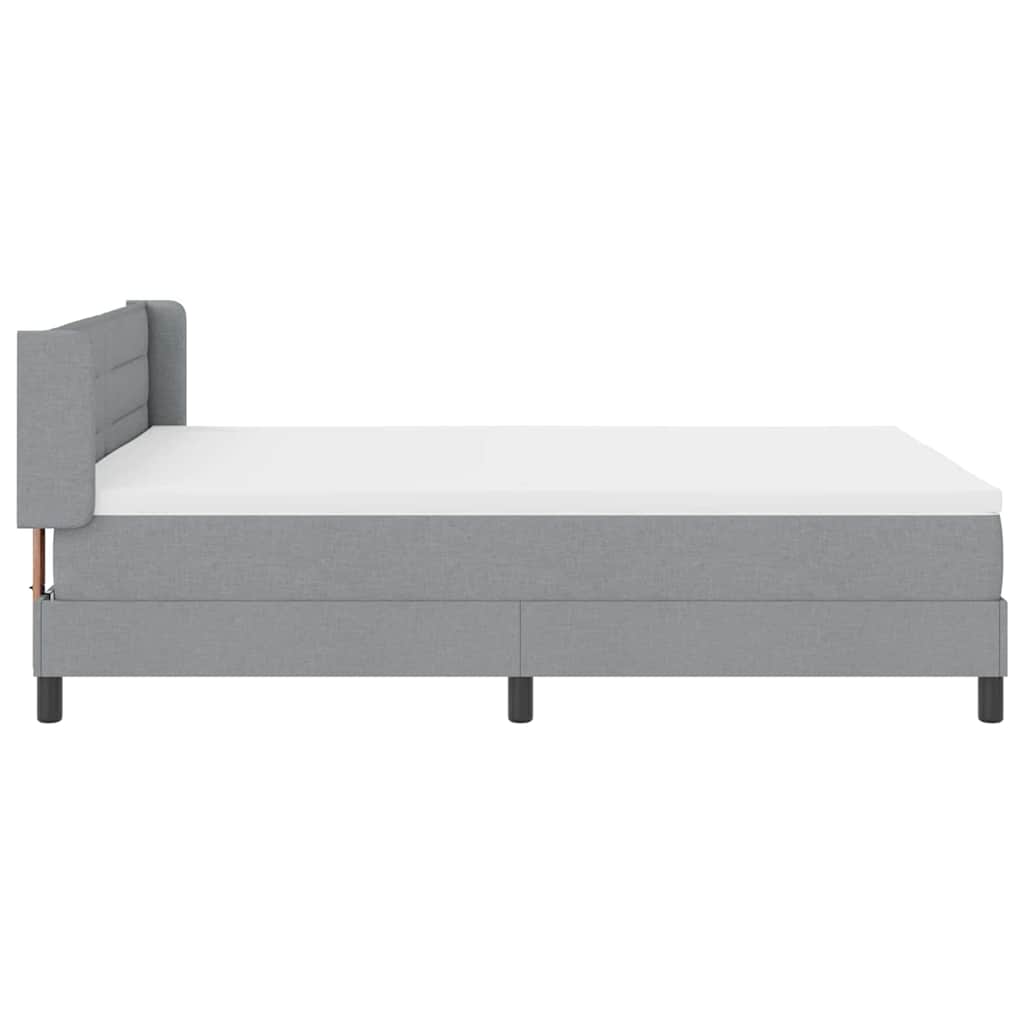 Krevet s opruga kutije Svijetlo siva 200 x 140 cm tkanina