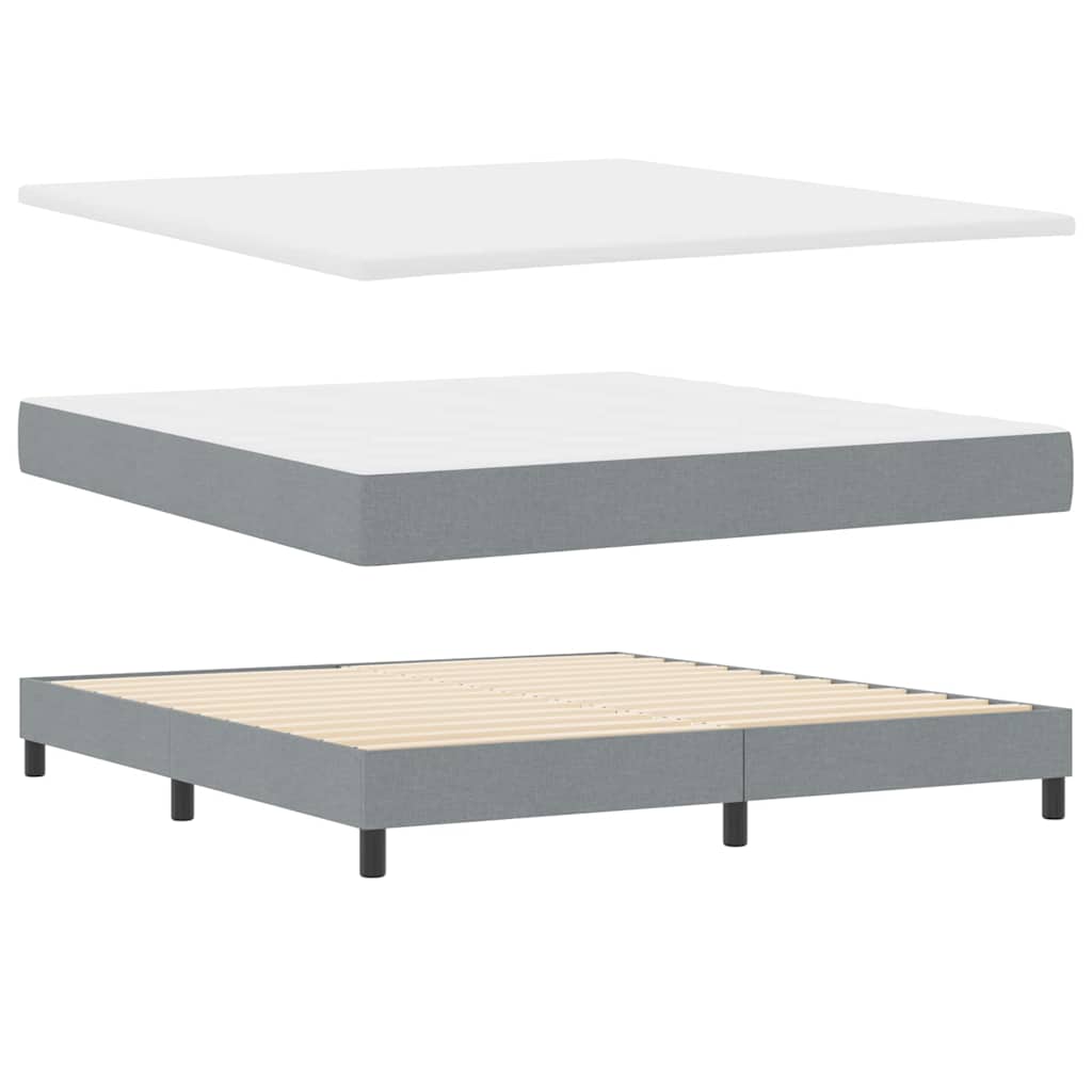 Krevet s opruga kutije Svijetlo siva 200 x 180 cm tkanina