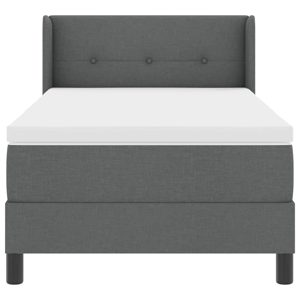Krevet s opruga kutije Tamno siva 200 x 80 cm tkanina