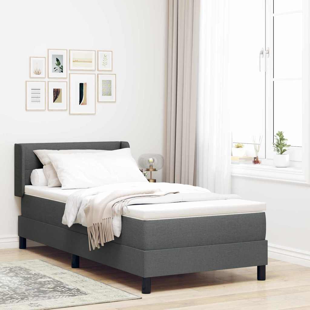 Krevet s opruga kutije Tamno siva 200 x 90 cm tkanina