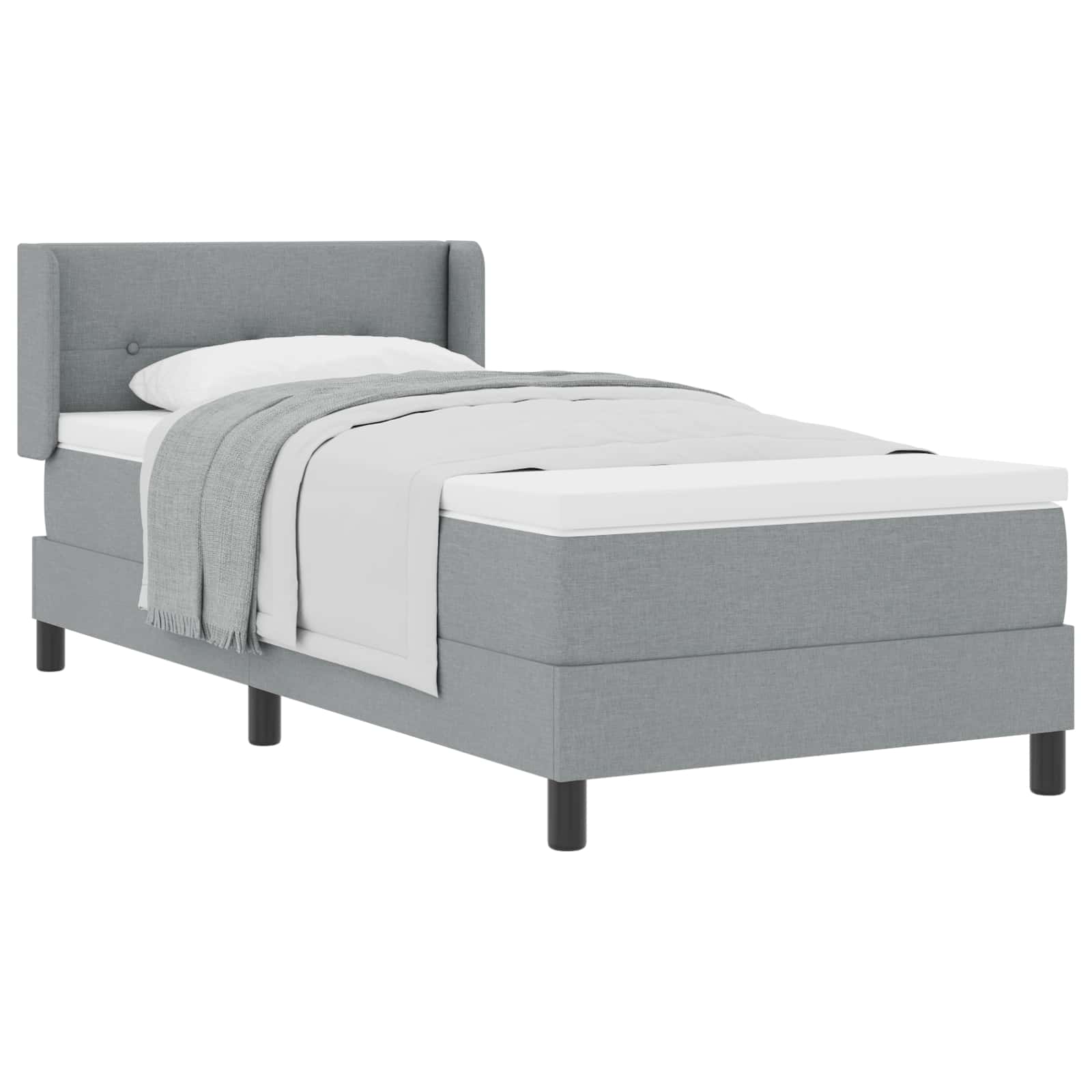 Krevet s opruga kutije Svijetlo siva 200 x 100 cm tkanina