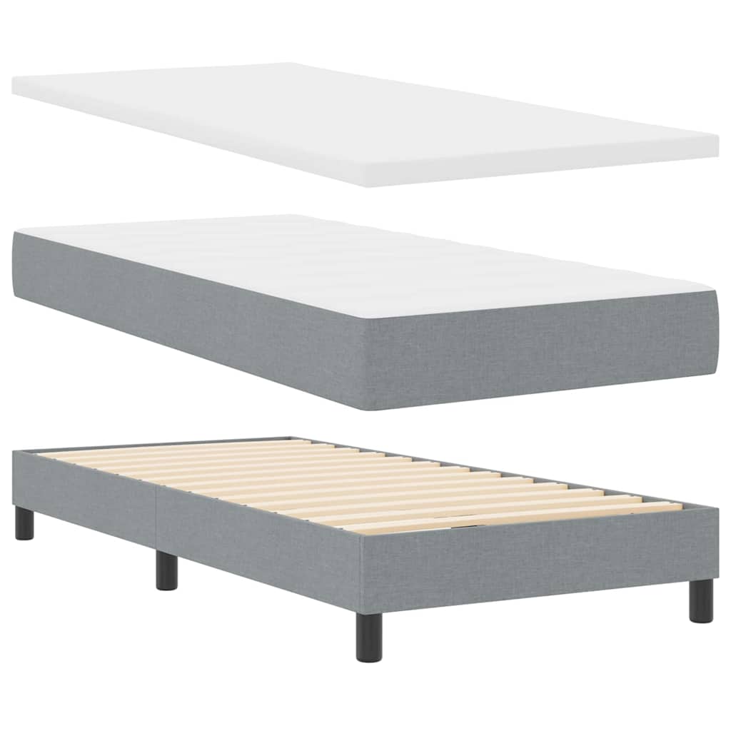 Krevet s opruga kutije Svijetlo siva 200 x 100 cm tkanina