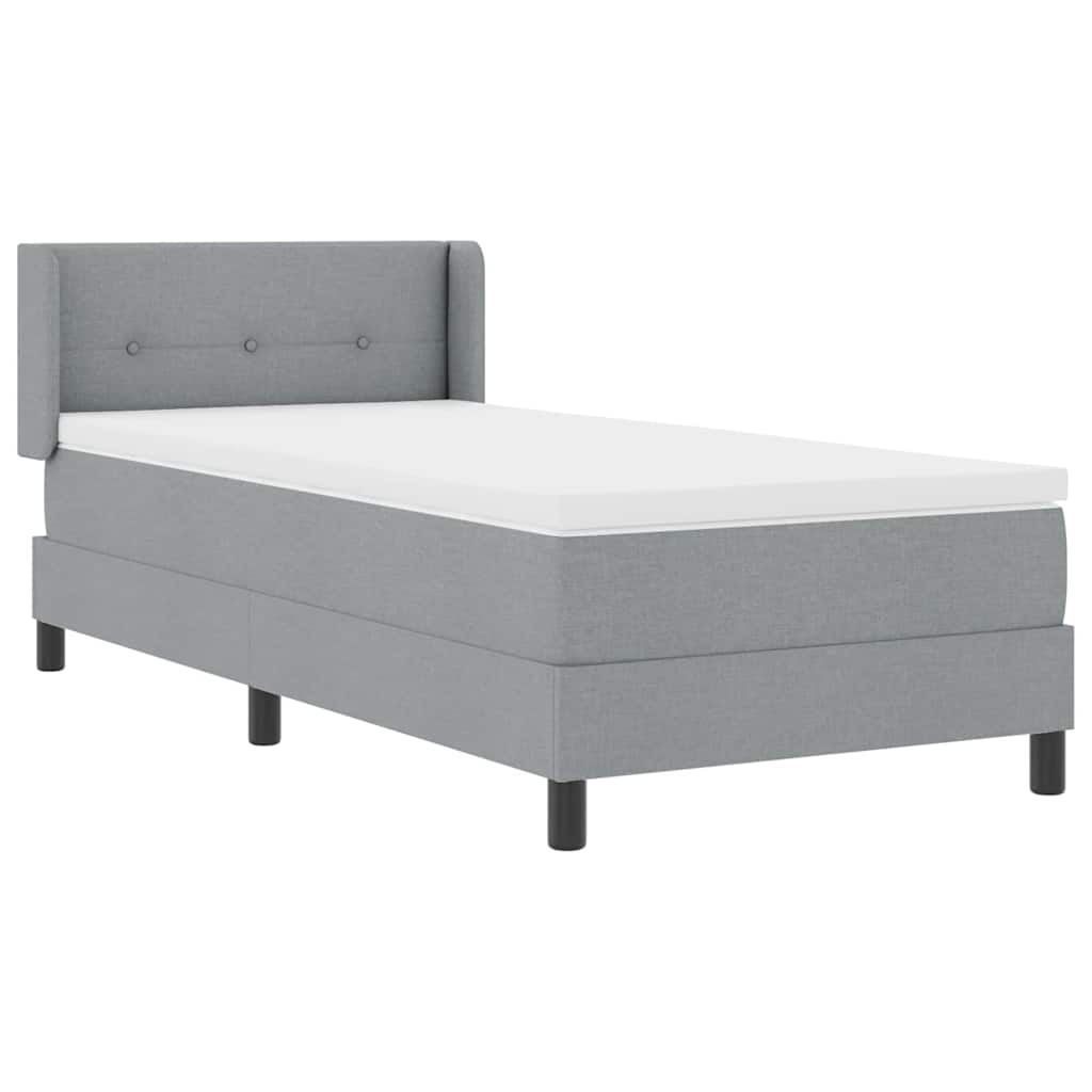 Krevet s opruga kutije Svijetlo siva 200 x 100 cm tkanina
