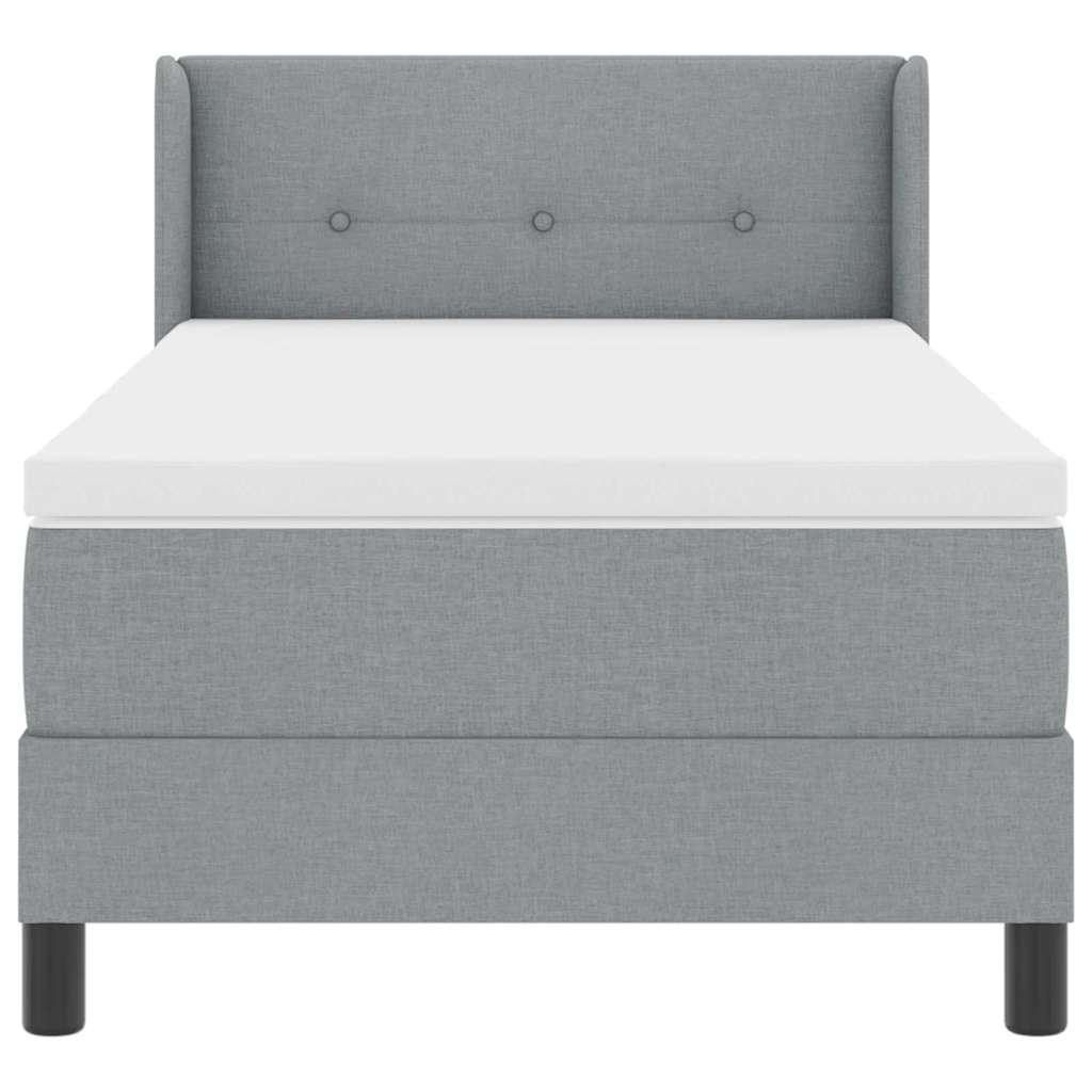 Krevet s opruga kutije Svijetlo siva 200 x 100 cm tkanina