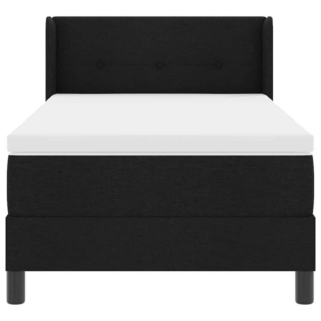 Krevet s opruga kutije s uzglavljem Crna 200 x 100 cm tkanina