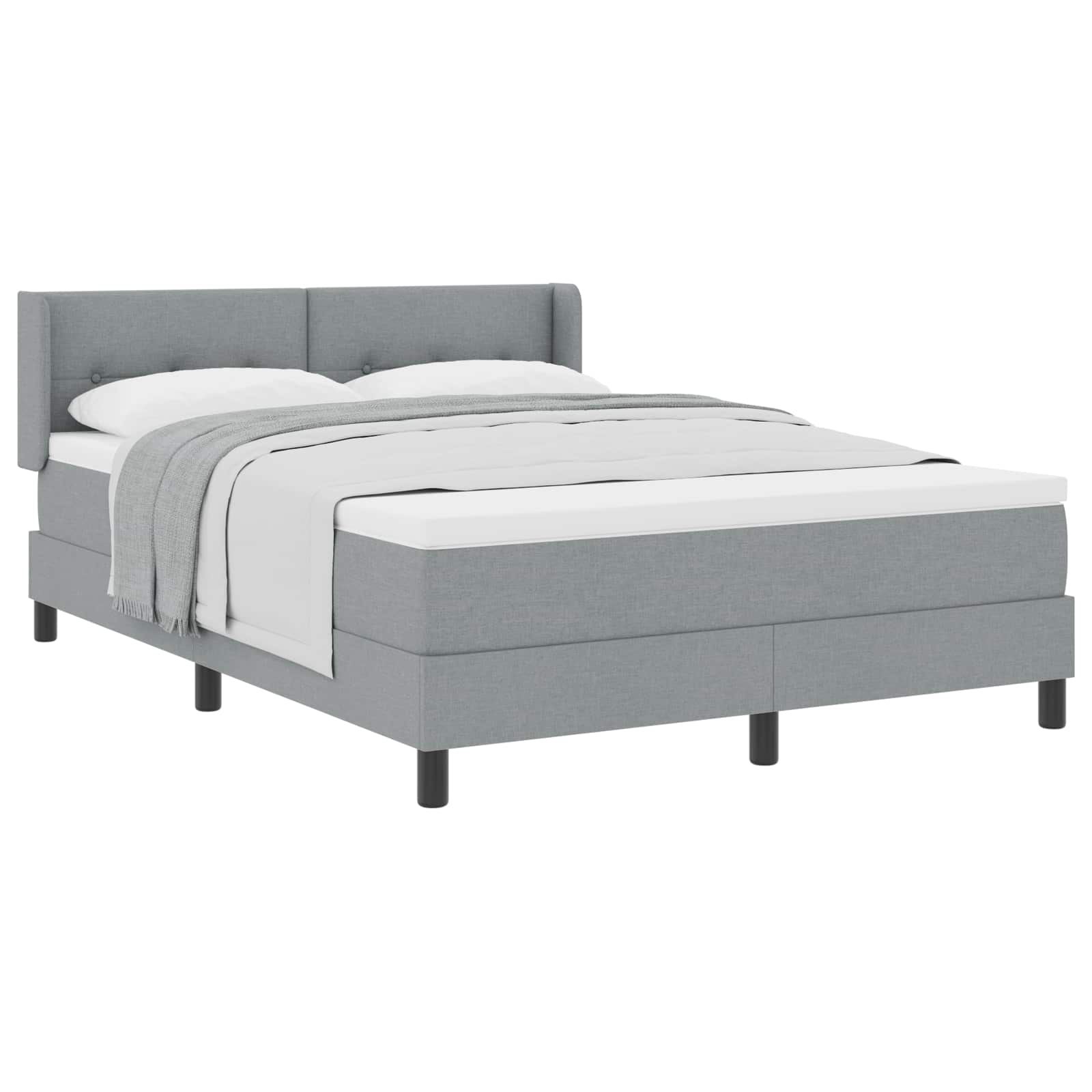 Krevet s opruga kutije Svijetlo siva 200 x 140 cm tkanina