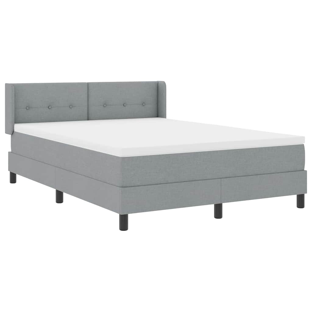 Krevet s opruga kutije Svijetlo siva 200 x 140 cm tkanina