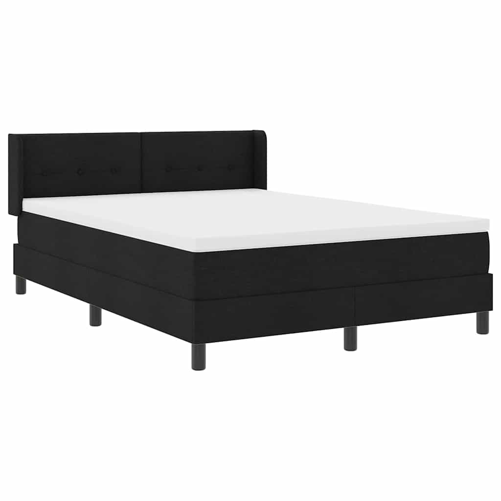 Krevet s opruga kutije s uzglavljem Crna 200 x 160 cm tkanina