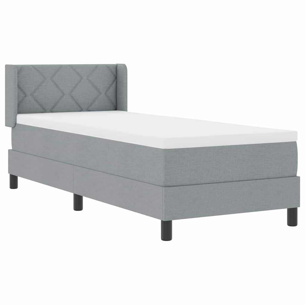 Krevet s opruga kutije Svijetlo siva 200 x 80 cm tkanina