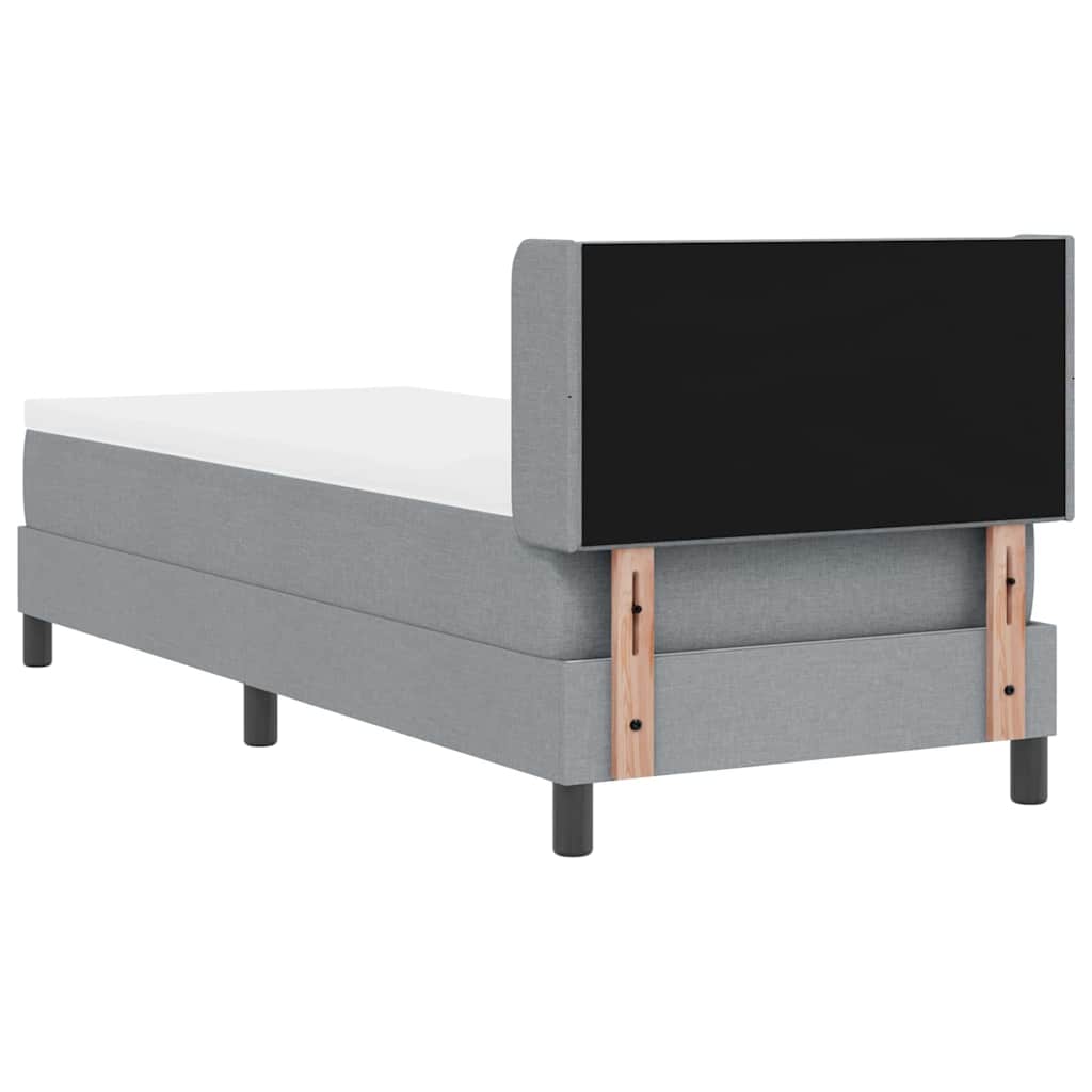 Krevet s opruga kutije Svijetlo siva 200 x 80 cm tkanina