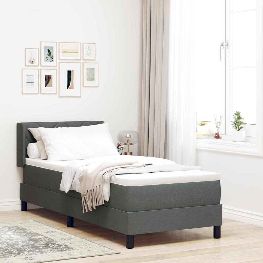 Krevet s opruga kutije Tamno siva 200 x 80 cm tkanina