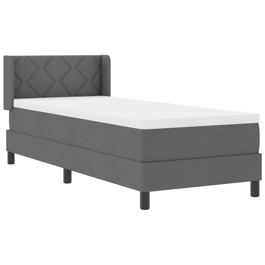Krevet s opruga kutije Tamno siva 200 x 80 cm tkanina