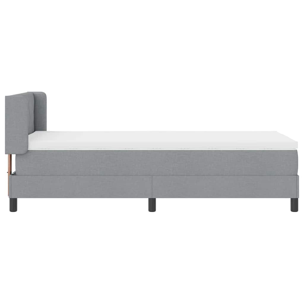 Krevet s opruga kutije Svijetlo siva 200 x 90 cm tkanina