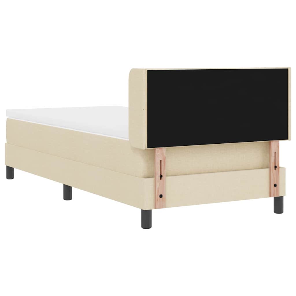 Krevet s opruga kutije s uzglavljem Krema 200 x 90 cm tkanina