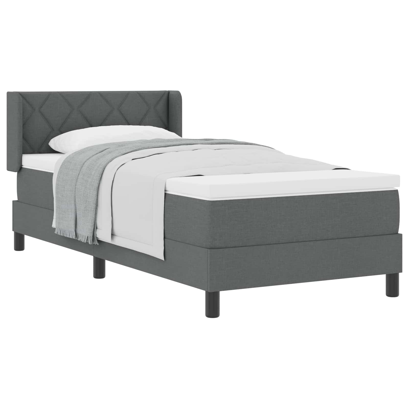 Krevet s opruga kutije Tamno siva 200 x 100 cm tkanina