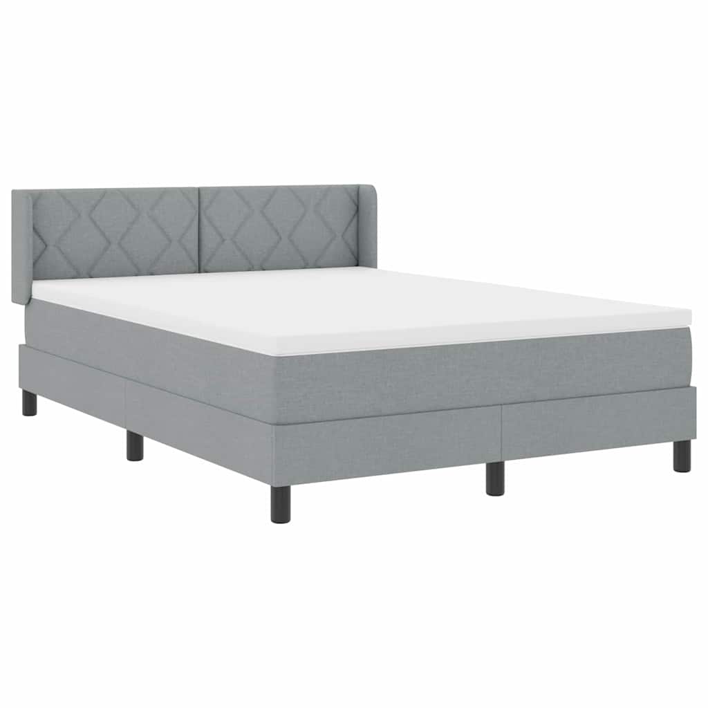 Krevet s opruga kutije Svijetlo siva 200 x 140 cm tkanina
