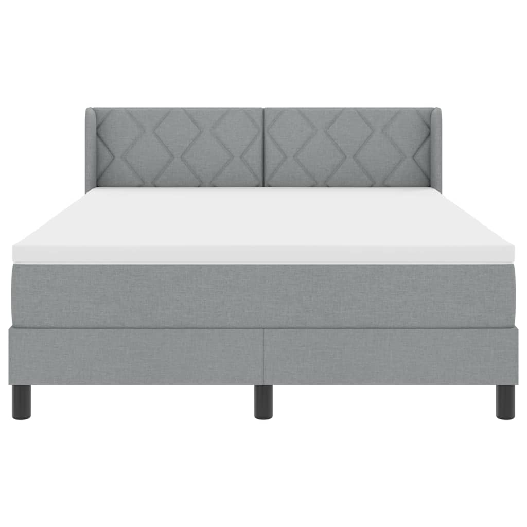 Krevet s opruga kutije Svijetlo siva 200 x 140 cm tkanina