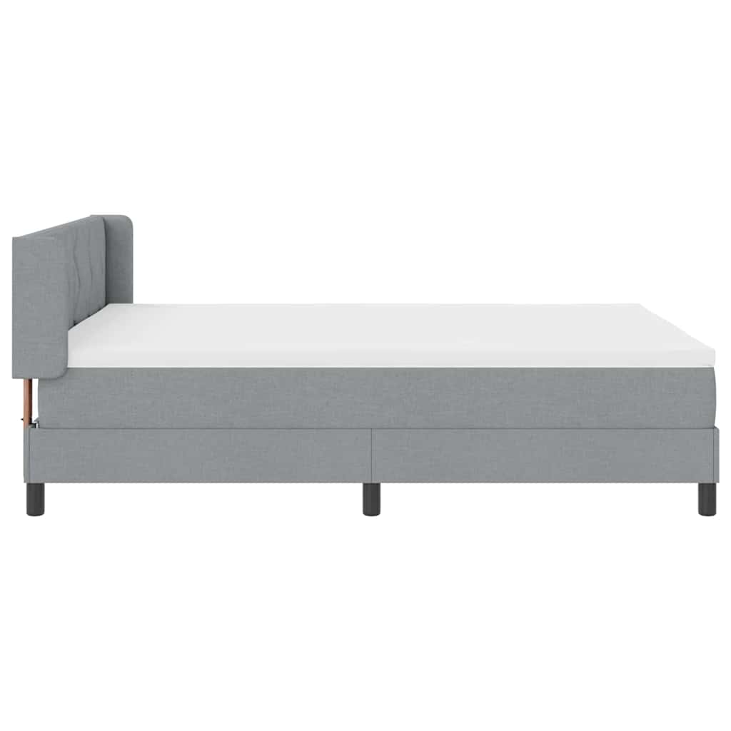 Krevet s opruga kutije Svijetlo siva 200 x 140 cm tkanina