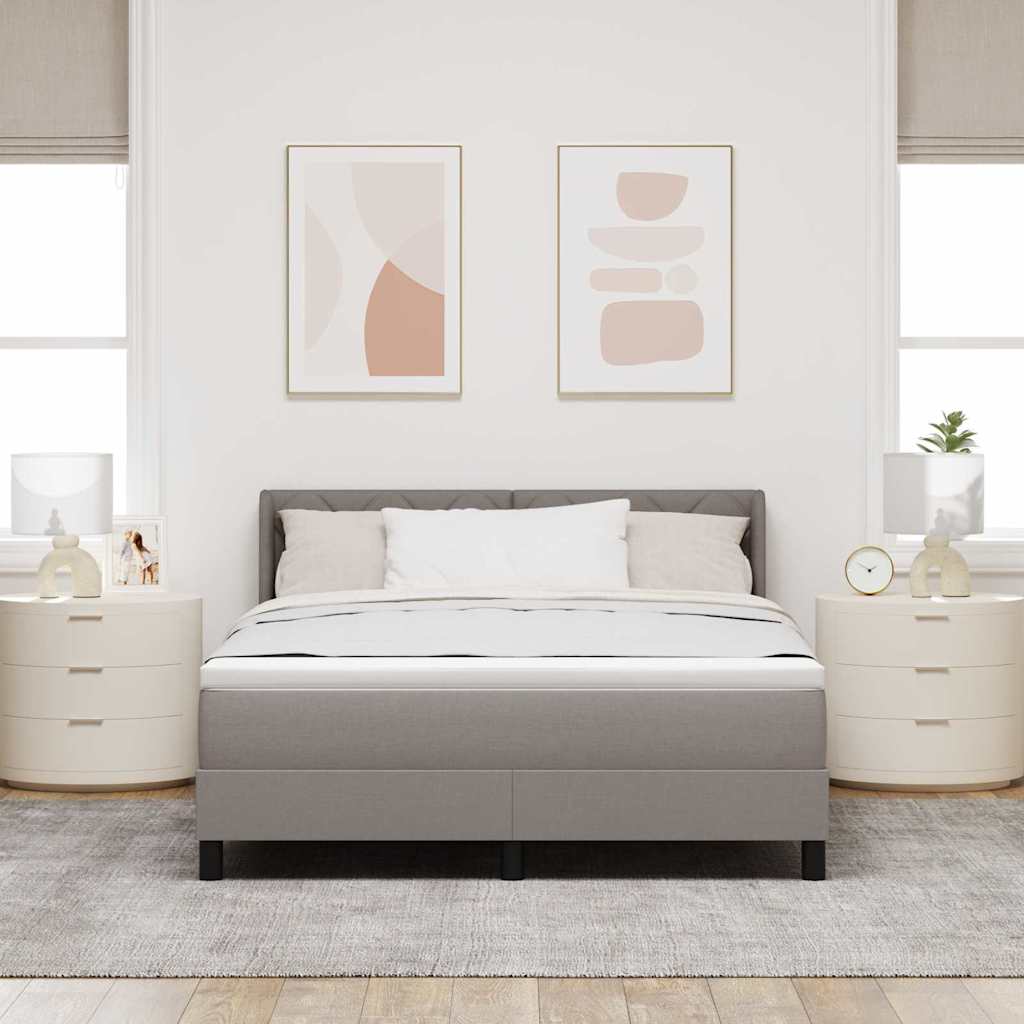 Krevet s opruga kutije Sivo-smeđa 200 x 160 cm tkanina