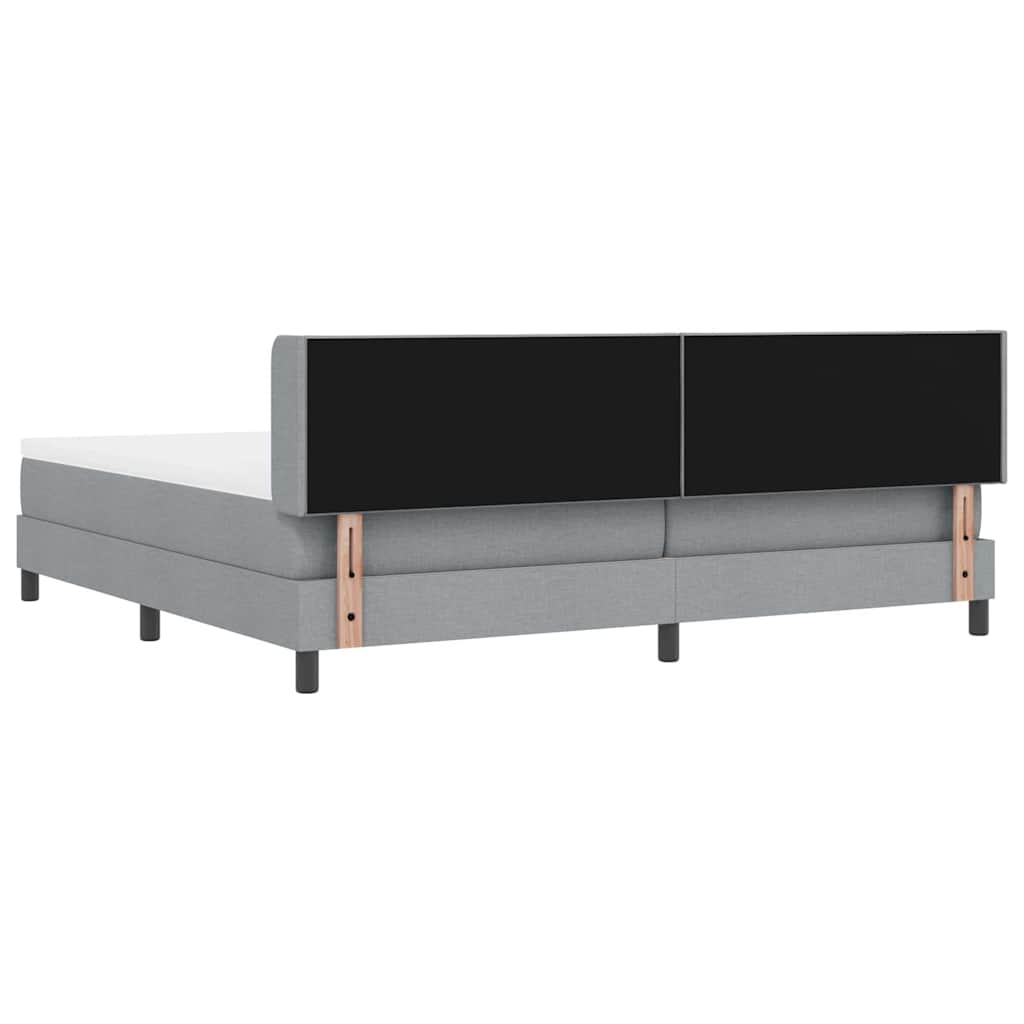 Krevet s opruga kutije Svijetlo siva 200 x 200 cm tkanina