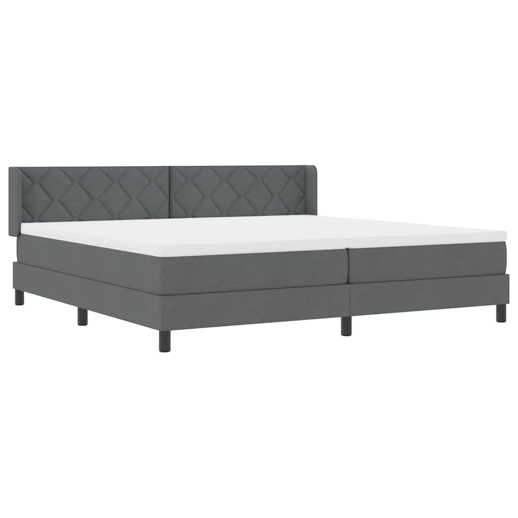 Krevet s opruga kutije Tamno siva 200 x 200 cm tkanina