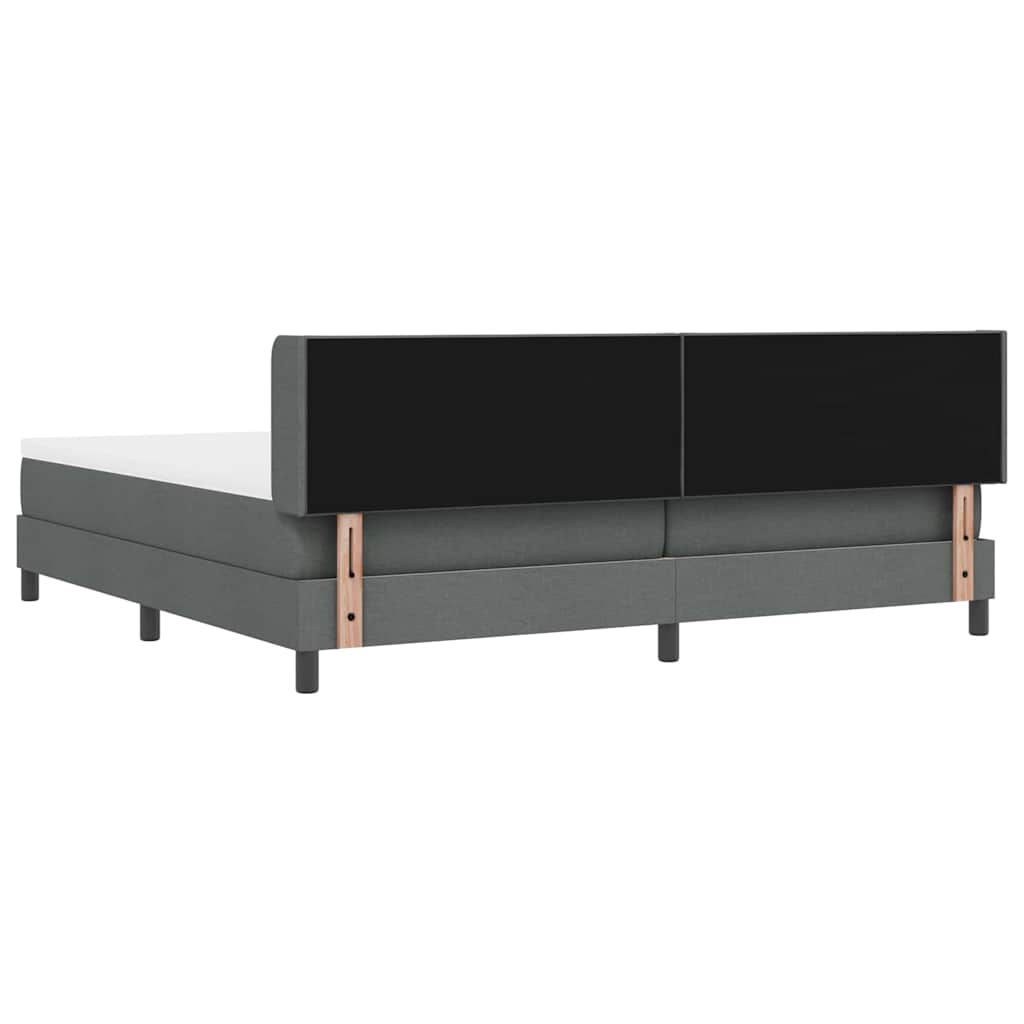 Krevet s opruga kutije Tamno siva 200 x 200 cm tkanina