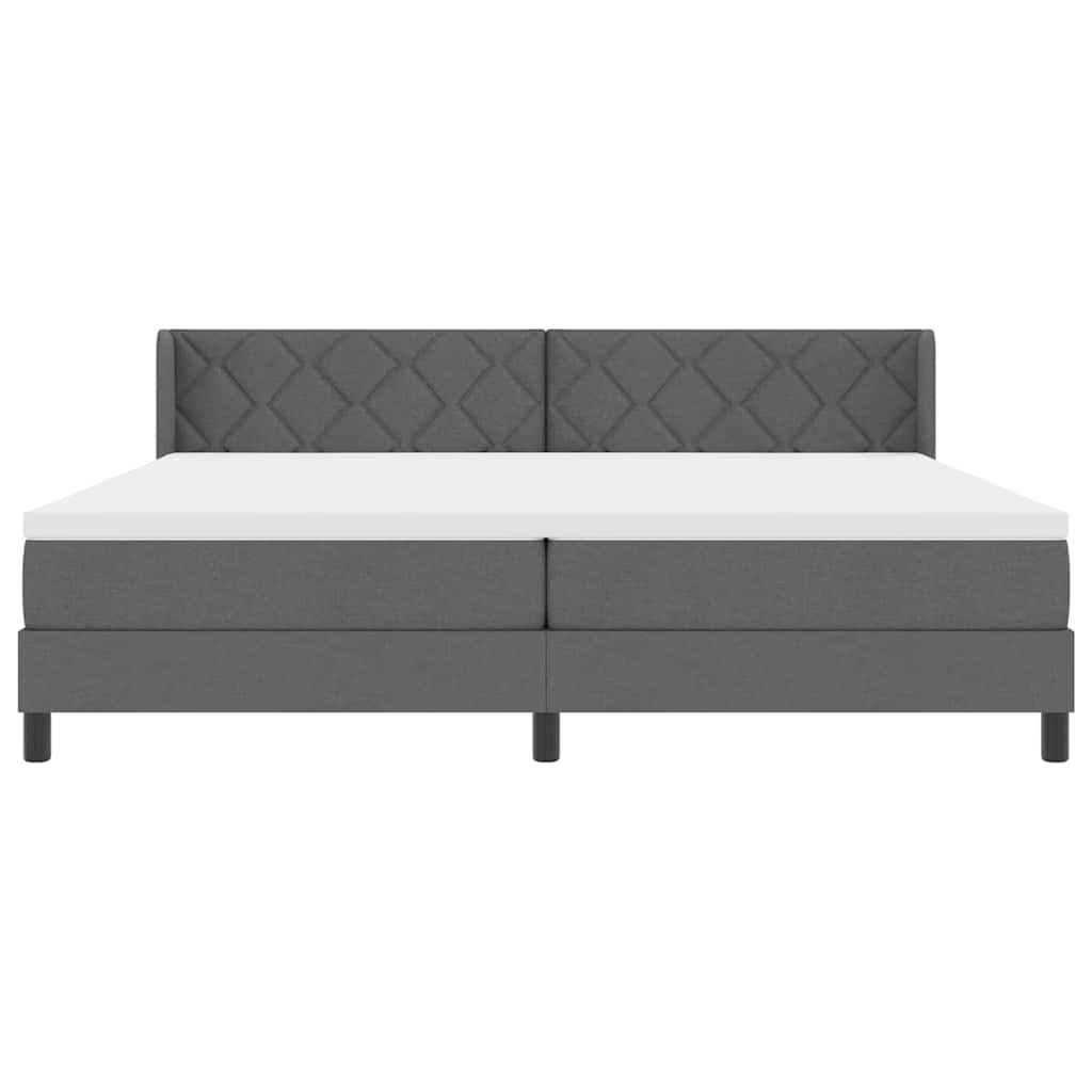Krevet s opruga kutije Tamno siva 200 x 200 cm tkanina