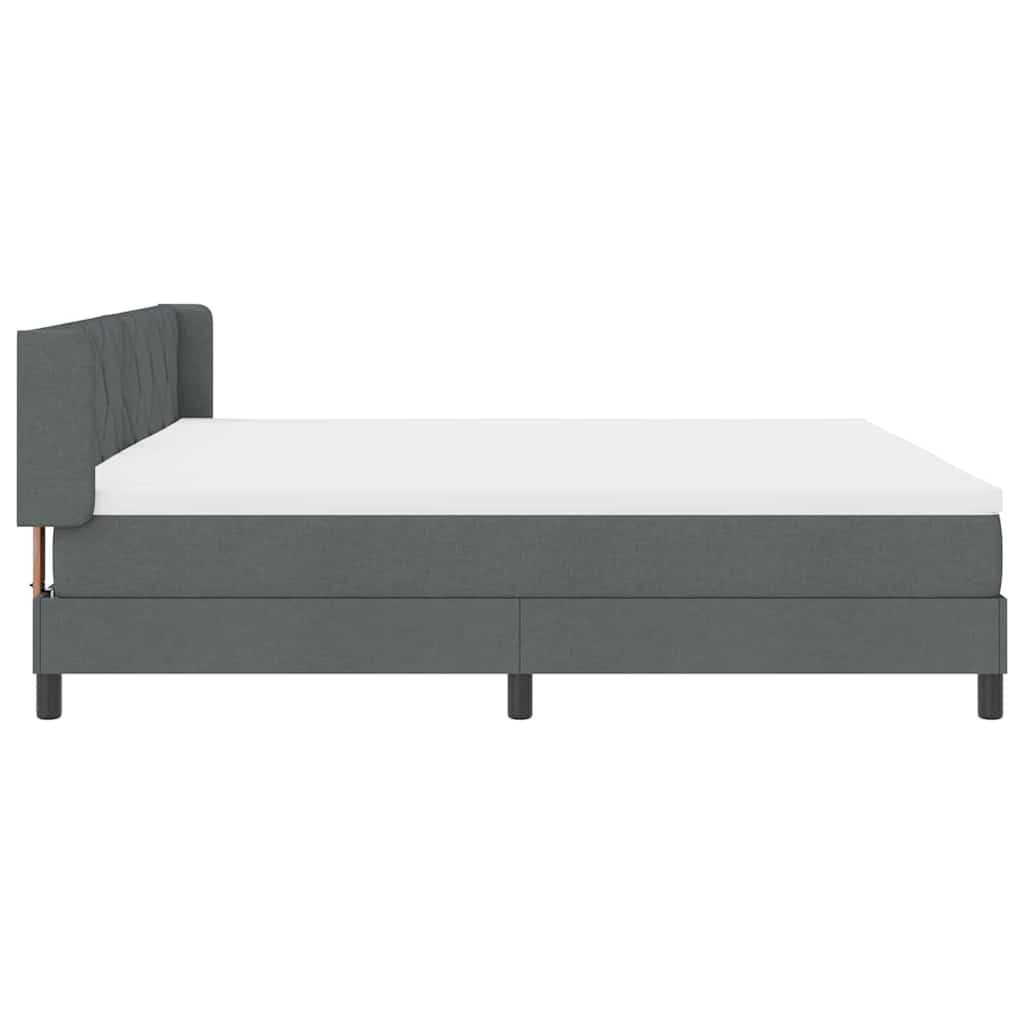 Krevet s opruga kutije Tamno siva 200 x 200 cm tkanina