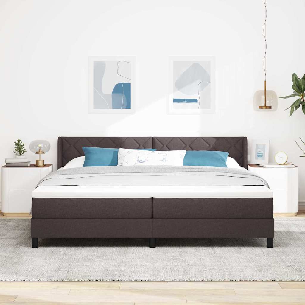Krevet s opruga kutije Tamno smeđa 200 x 200 cm tkanina