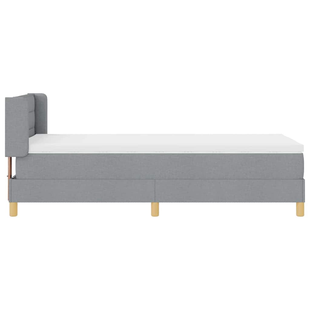 Krevet s opruga kutije Svijetlo siva 190 x 90 cm tkanina