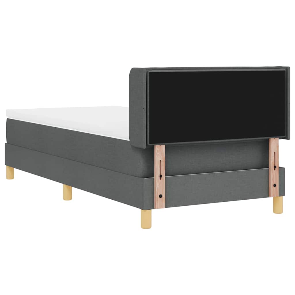 Krevet s opruga kutije Tamno siva 200 x 90 cm tkanina