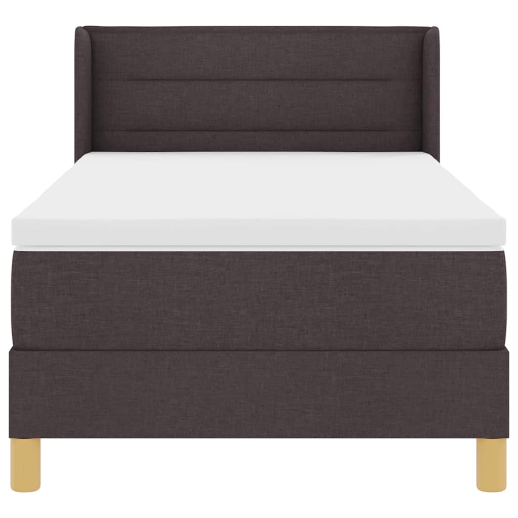 Krevet s opruga kutije Tamno smeđa 200 x 90 cm tkanina