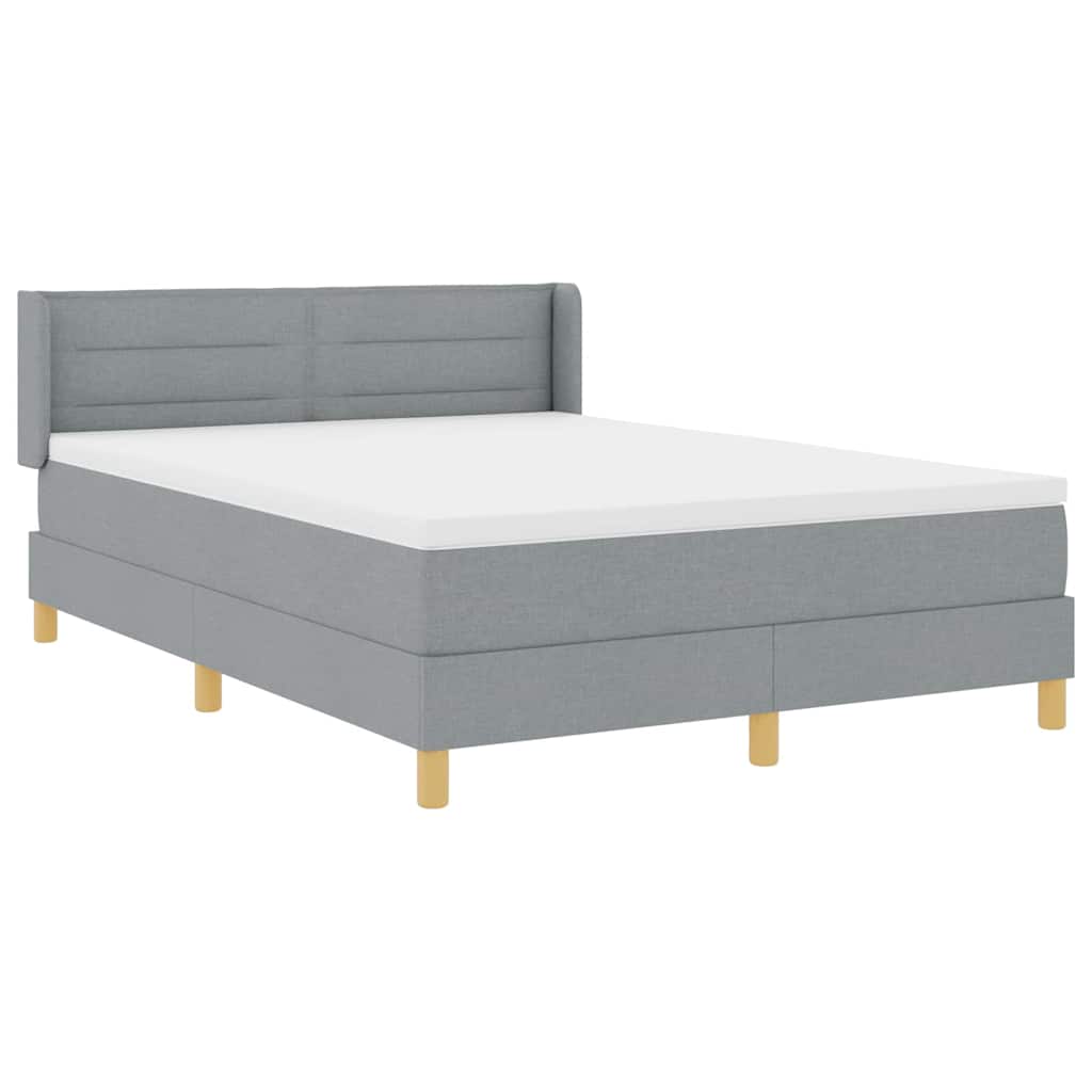 Krevet s opruga kutije Svijetlo siva 200 x 140 cm tkanina