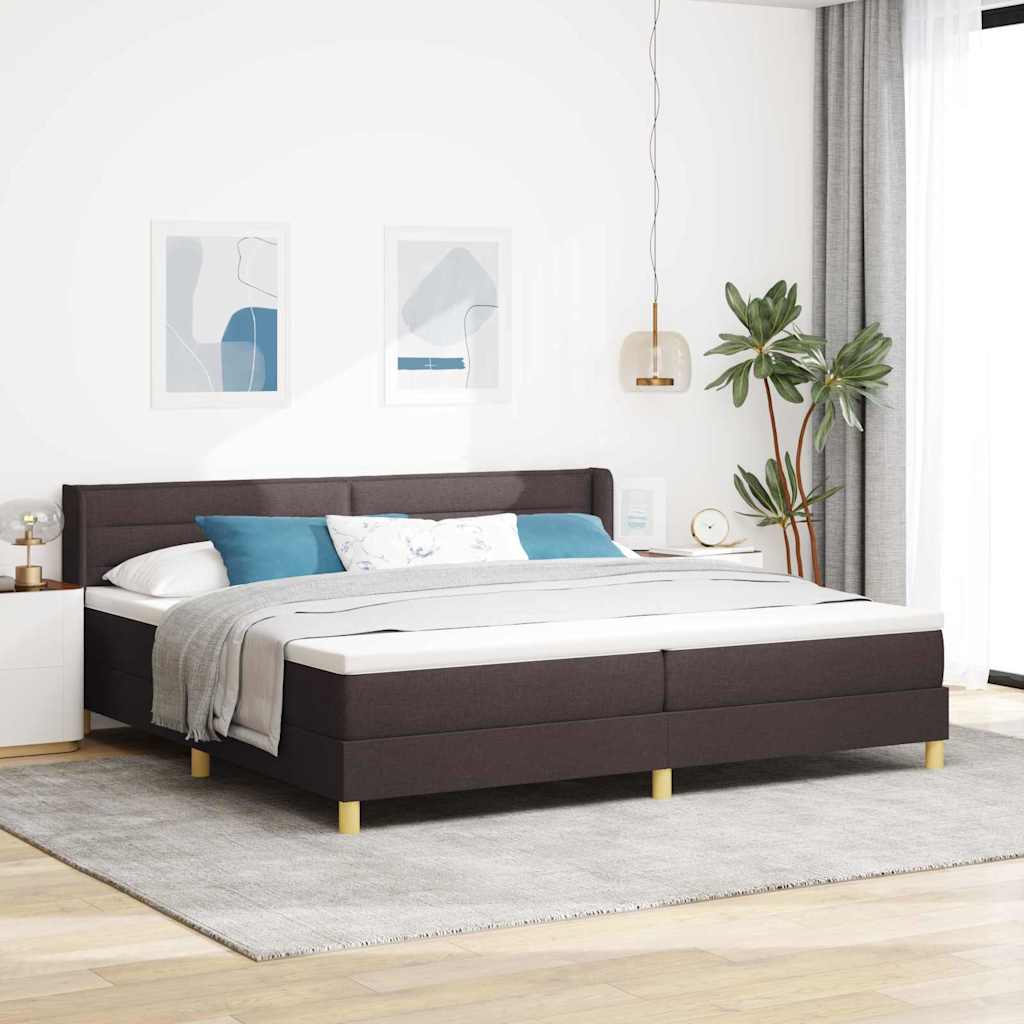 Krevet s opruga kutije Tamno smeđa 200 x 200 cm tkanina